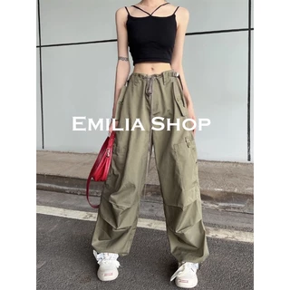 chất lượng cao EMILIA SHOP  quần y2k quần ống rộng quần túi hộp nữ quần dù 2023 New ins Stylish Trendy High quality A23L0KF 36Z230909