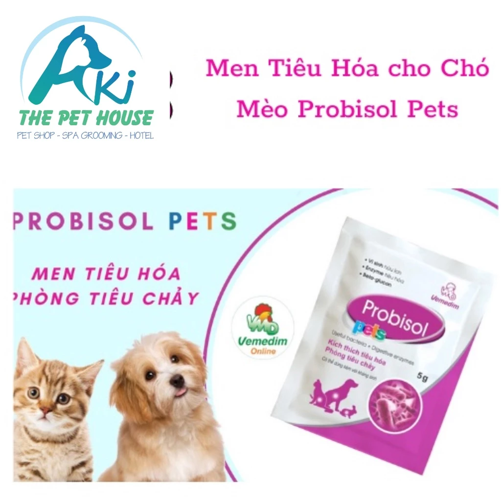 Men Tiêu Hóa (Vi Sinh) cho Cún Mèo Vemedim Probisol Pets (Gói 5g) - AKI PET