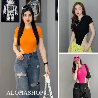 Áo thun bodysuit ngắn tay, Áo Bodysuit khoét eo cộc tay ❤️❤️❤️LY alohashop91