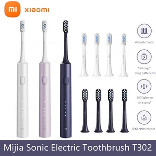 Bàn Chải Đánh Răng Điện XIAOMI Mijia Sonic T302 3 Màu 4 Đầu Chống Thấm Nước IPX8 Xoay 360 Độ° Đế Sạc Không Dây 4 Chế Độ Làm Sạch Răng 4 Răng