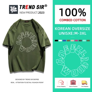 TrendSir Chuẩn bị giao hàng áo thun áo thun unisex Chữ cái🙌100% Cotton Chín màu sắc M-3XL