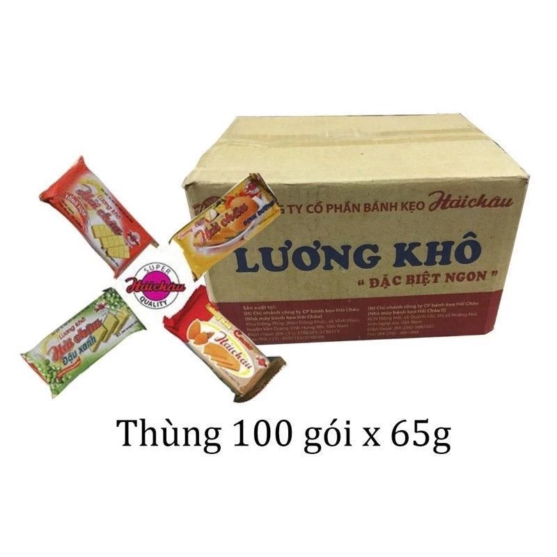 Bánh Lương Khô Hải Châu 65g x 100 gói ( Nguyên Thùng) Date mới