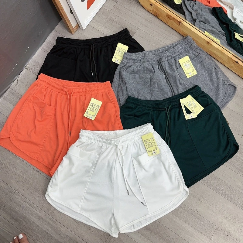 Quần đùi bigsize nữ lưng thun dáng A có dây cột form rộng co giãn thoải mái dễ vận động thể thao size 58-95kg - Q13