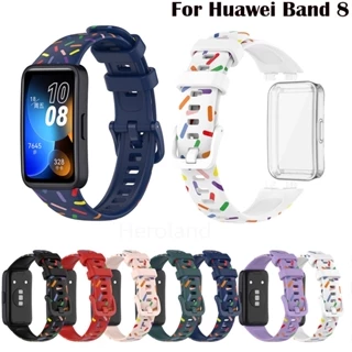 Thời Trang Silicon Mềm WatchBand Cho Huawei Band 8 Đồng Hồ Thông Minh Dây Đeo Tay Cho Huawei Band9 Dây Đeo Vòng Tay Dây Thể Thao Có Vỏ Tpu