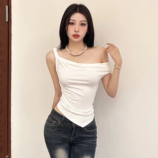 Klalien Áo Thun Crop Top Tay Ngắn Hở Vai Dáng Ôm Mềm Mại Phong Cách Hàn Quốc Thời Trang Mùa Hè Đơn Giản Dành Cho Bạn Nữ