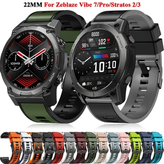 Dây đeo đồng hồ 22mm cho Zeblaze Vibe 7 Pro Stratos 2 / 3 Lite Beyond GTR 2 Btalk Silicone Dây đeo cổ tay Zeblaze Swim Watchbands Vòng đeo tay