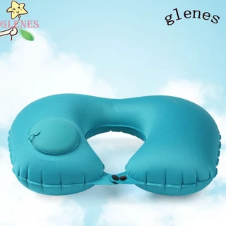 Glenes gối bơm hơi tự động, gối hình chữ u có thể bơm hơi di động press-inflatable, gối du lịch vòng siêu nhẹ gấp hình chữ u đệm cổ văn phòng nghỉ trưa