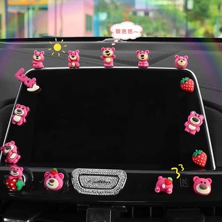 Cute Strawberry Bear Car Decoration Trending Cartoon Car Accessories Car Center Console Display Decoration Accessories Dv0u