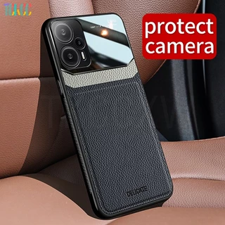 Ốp Điện Thoại Da TPU Phối Kính Cường Lực Sang Trọng Bảo Vệ Camera Cho Redmi Note 12 Pro Speed 12 Turbo 11 Pro