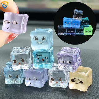 1 Cục Đá Viên Mini Bằng Resin Phát Sáng Ban Đêm Họa Tiết Hoạt Hình Vui Nhộn Trang Trí Nội Thất Xe Hơi