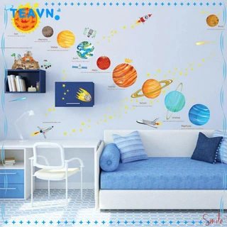 Sticker Dán Tường Hình Hệ Mặt Trời Trang Trí Phòng