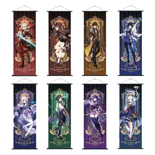 Genshin Tác Động Cuộn Canvas Tranh Raiden Shogun Nahida Xiao Alhaitham Lyney Wanderer Trang Trí Nhà Treo Tường Anime Poster Treo Tường Nghệ Thuật Trang Trí Phòng