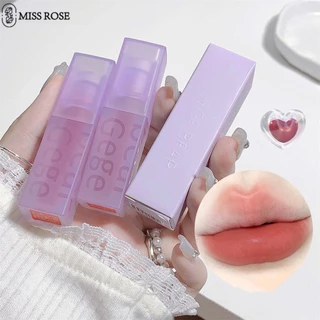 Miss Rose 【Giao Hàng Nhanh Chóng】 Gương Giữ Màu Gege Bear Light Velvet Fog Hai Lớp Son Bóng Bề Mặt Mờ Giữ Lớp Trang điểm Thể Hiện Màu Son Trắng Không Dễ Dính Cốc Son Bóng Cho Nữ