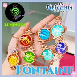 【PHÁT SÁNG TRONG BÓNG TỐI】 Trò chơi GENSHIN IMPACT Cosplay Fontaine Keyring Sumeru Mondstadt Liyue Inazuma Snezhnaya Móc khóa VISION kính hai mặt chất lượng cao