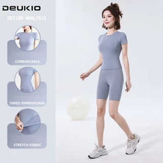 DEUKIO Bộ Đồ Tập Yoga Lưng Cao Mau Khô Phong Cách Thời Trang Mới 2023