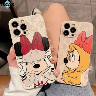 Ốp Điện Thoại Viền Vuông In Hoạt Hình Mickey Minnie Thời Trang Cho Samsung S23 S22 S21 S20 S10 S9 S8 Plus Ultra S21 FE S20 FE