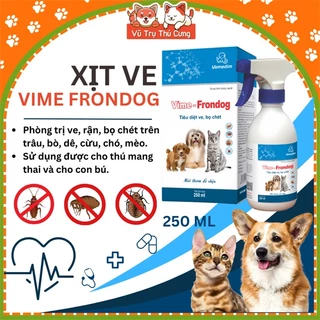 Chai xịt diệt ve rận, bọ chét cho Chó mèo Vime Frondog 250ml