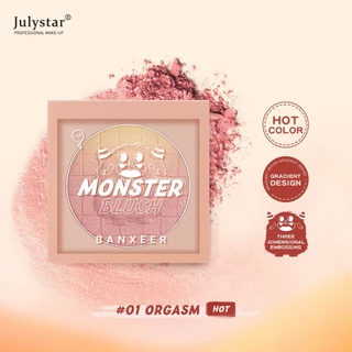 Monster Blush On Powder Matte Shimmer Blusher Phấn má hồng dạng bột mịn tự nhiên 6 màu tùy chọn JULYSTAR
