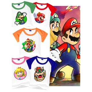 Áo Thun Cotton Tay Ngắn In Hình Game Super Mario Cổ Điển Mới