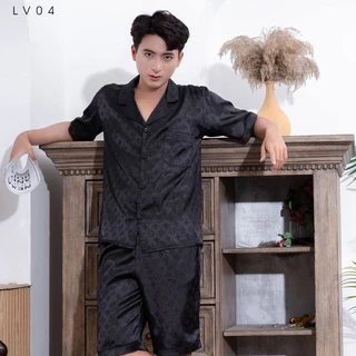 Đồ bộ nam Pijama lụa gấm màu đen sang trọng lịch lãm - Beemanor