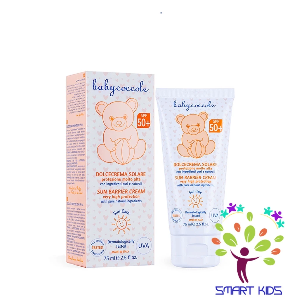 Kem chống nắng Babycoccole 0M+ an toàn cho trẻ sơ sinh & em bé da nhạy cảm SPF 50+ 75ml