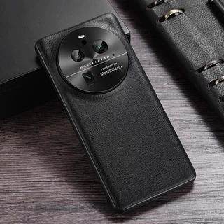 Ốp Điện Thoại Da PU Mỏng Chống Sốc Kiểu Vintage Cho OPPO Find X6 Pro