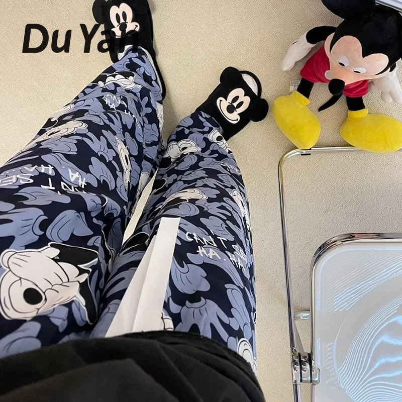 Du YAN Quần Pyjama Mặc Ở Nhà Ngoài Trời In Họa Tiết Hoạt Hình Mickey Cho Nữ