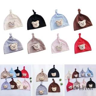 Bb mũ bảo vệ đầu cho trẻ sơ sinh mũ beanie thắt nút dễ thương cho bé trai bé gái 0-12 tháng