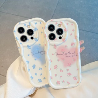 NY| Ốp lưng OPPO Reno 8T 4 5 F 4F 5F 6 7 8 Z T 10 Pro PLUS A93 A94 2020 Soft Simple Fresh Light Blue Pink Love Flower Case