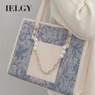 IELGY Túi tote Đeo Vai Sức Chứa Lớn Màu Xanh Dương Muối Biển Dễ Phối Đồ Cho Nữ