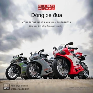 Mô Hình Xe Mô Tô Ducati Tỉ Lệ 1: 12 Bằng Hợp Kim Có Đèn Và Nhạc Độc Đáo Sống Động