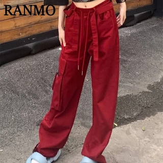 RANMO quần nữ đùi quần ống rộng Thời trang hàn quốc A93L6YE 