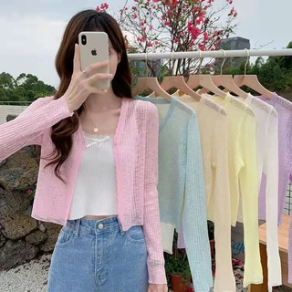 Áo Khoác cardigan Dệt Kim Mỏng Chống Nắng Thời Trang Mùa Hè Cho Nữ