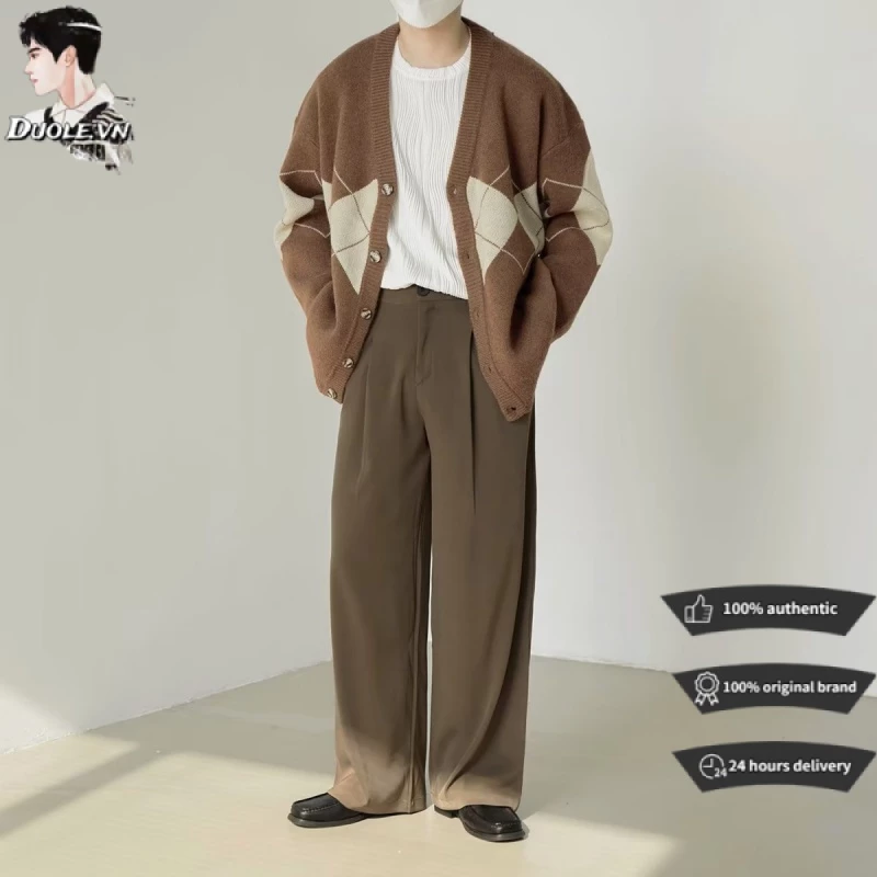 Áo khoác nam len cardigan  form rộng nam áo cardigan nam unisex simple áo len nam Hàn Quốc đen áo len cardigan nam bigsize cotton áo len tay dài cổ chữ v tay dài phong cách Hàn Quốc Đơn giản thời trang thu Đông dành cho nam