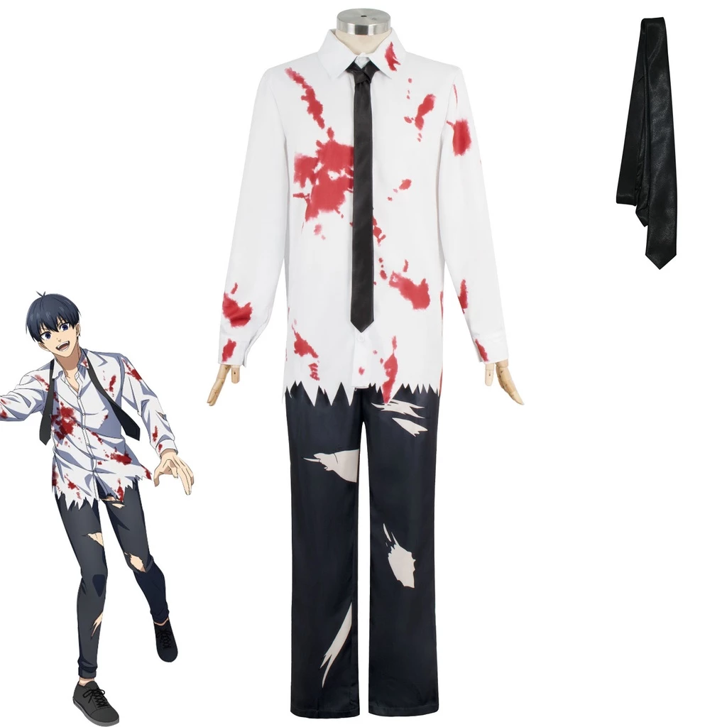 Ye Blue Lock Yoichi Isagi Cosplay Trang Phục Áo Sơ Mi Quần Dây Buộc Anime Đồng Nhất Tiệc Halloween