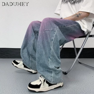 DaDuHey🔥  Men's Korean-Style Trendy Wide Loose Straight All-Match Casual Pants 2023 Summer Thin Wide-Leg Handsome Jeans