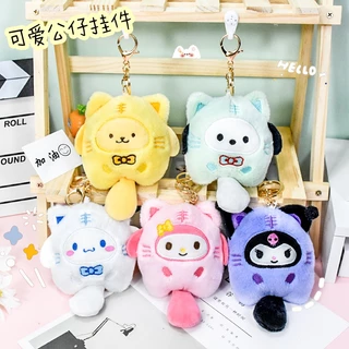 SANRIO Búp Bê Nhồi Bông Hình Cinnamoroll Kuromi Melody Hello Kitty Dễ Thương Mặt Dây Chuyền