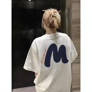 HIIXIIVI Áo thun 100% cotton mới in oversize tay ngắn rời thương hiệu địa phương cơ bản tees