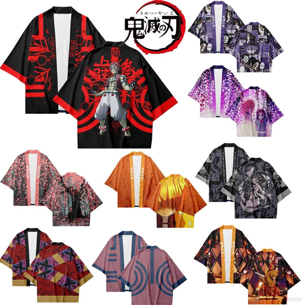 Áo Khoác Kimono Hóa Trang Nhân Vật Anime Demon Slayer Haori Thời Trang Unisex Tanjirou Kyoujurou Nhật Bản