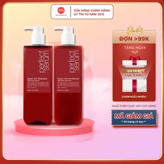 [Mẫu Mới] Set Dầu Gội - Xả Mise En Scene Perfect Serum Super Rich Dưỡng Tóc Mềm Mại, Bóng Mượt 680ml