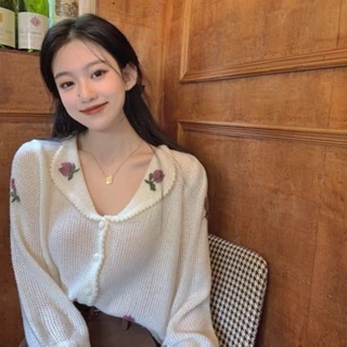 Áo Sweater Dệt Kim Mỏng Dáng Rộng Phong Cách Hàn Quốc Thời Trang Mùa Thu Hàng Mới