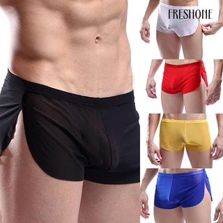 [fo] Thời trang nam thoải mái trong suốt quần đùi thể thao sexy boxer briefs đồ lót