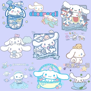 Cinnamoroll Họa Tiết Sắt Trên Miếng Dán Có Thể Giặt Truyền Nhiệt Vinyl Dán DIY Túi Quần Áo