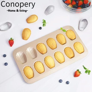 Conopery CONOPERY Khuôn Làm Đá Viên / Bánh Mì / Bánh Mì Thủ Công 12 Ngăn Hình Vỏ Sò Madeleine