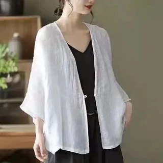 Áo Khoác Cardigan Chống Nắng Dáng Rộng Màu Sắc Đơn Giản Thời Trang Mùa Hè Cho Nữ