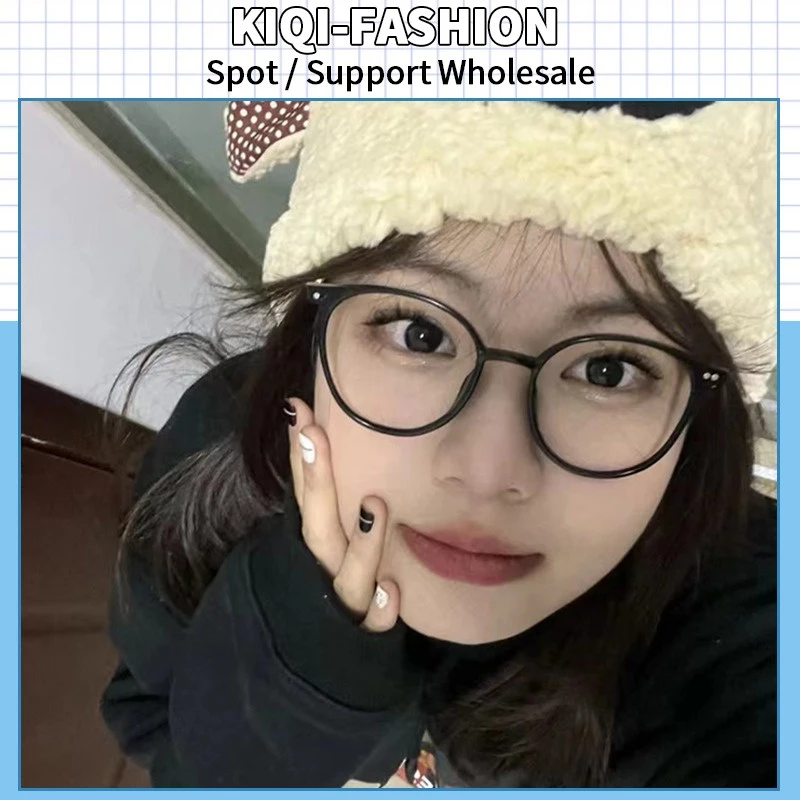 (KIQI-FASHION) COD Mắt Kính Gọng Tròn Siêu Nhẹ Chống Bức Xạ Thời Trang Hàn Quốc Mới Cho Nam Nữ