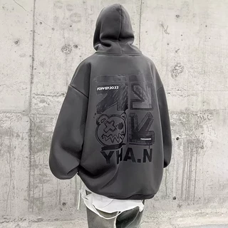 Áo Hoodie Dáng Rộng Phong Cách Đường Phố Mỹ Cá Tính Cho Nam