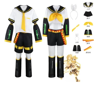 Anime rin len trang phục halloween đồng phục vocaloid cosplay tóc giả màu vàng quần áo đồng phục quần áo halloween lễ hội người lớn trẻ em