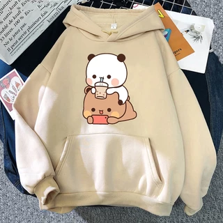 Bubu và dudu hoodie phụ nữ đồ họa thẩm mỹ vui nhộn kawaii bubble tea hoodies unisex anime harajuku vintage áo len chui đầu