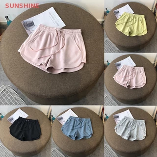 CAGJB [SSNE] Quần Short Thể Thao y2k Dáng Rộng Lưng Cao Màu Trơn Co Giãn Phong Cách Đường Phố Mùa Hè Có Size Lớn Cho Nữ